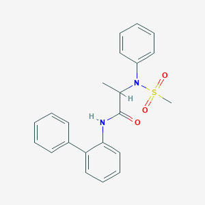 molecular formula C22H22N2O3S B4070239 N~1~-2-biphenylyl-N~2~-(methylsulfonyl)-N~2~-phenylalaninamide 