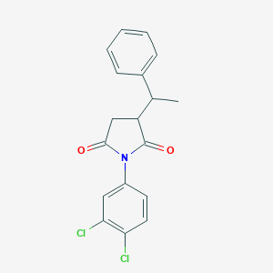 molecular formula C18H15Cl2NO2 B407024 1-(3,4-Dichlorophenyl)-3-(1-phenylethyl)pyrrolidine-2,5-dione CAS No. 312718-72-2