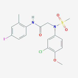 molecular formula C17H18ClIN2O4S B4070250 N~2~-(3-chloro-4-methoxyphenyl)-N~1~-(4-iodo-2-methylphenyl)-N~2~-(methylsulfonyl)glycinamide 
