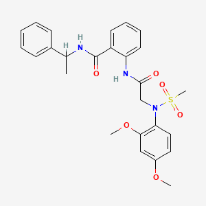 molecular formula C26H29N3O6S B4070282 2-{[N-(2,4-dimethoxyphenyl)-N-(methylsulfonyl)glycyl]amino}-N-(1-phenylethyl)benzamide 