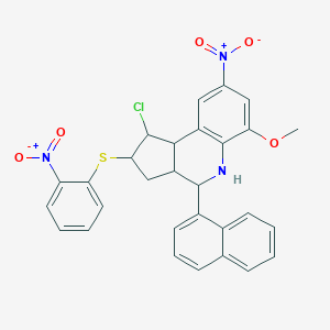 1-chloro-8-nitro-2-({2-nitrophenyl}sulfanyl)-6-methoxy-4-(1-naphthyl)-2,3,3a,4,5,9b-hexahydro-1H-cyclopenta[c]quinoline