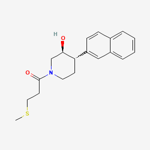 molecular formula C19H23NO2S B4070290 (3S*,4S*)-1-[3-(methylthio)propanoyl]-4-(2-naphthyl)piperidin-3-ol 