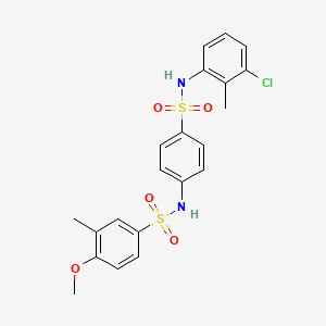 molecular formula C21H21ClN2O5S2 B4070293 N-(4-{[(3-chloro-2-methylphenyl)amino]sulfonyl}phenyl)-4-methoxy-3-methylbenzenesulfonamide 