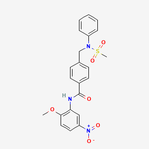 molecular formula C22H21N3O6S B4070296 N-(2-methoxy-5-nitrophenyl)-4-{[(methylsulfonyl)(phenyl)amino]methyl}benzamide 