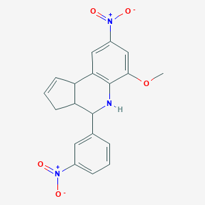 molecular formula C19H17N3O5 B407030 8-nitro-4-{3-nitrophenyl}-6-methoxy-3a,4,5,9b-tetrahydro-3H-cyclopenta[c]quinoline 