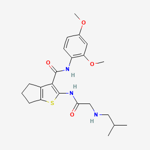 molecular formula C22H29N3O4S B4070304 N-(2,4-dimethoxyphenyl)-2-[(N-isobutylglycyl)amino]-5,6-dihydro-4H-cyclopenta[b]thiophene-3-carboxamide 