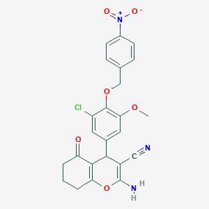 molecular formula C24H20ClN3O6 B4070323 2-amino-4-{3-chloro-5-methoxy-4-[(4-nitrobenzyl)oxy]phenyl}-5-oxo-5,6,7,8-tetrahydro-4H-chromene-3-carbonitrile 
