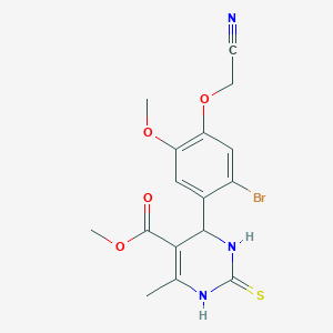 molecular formula C16H16BrN3O4S B4070330 methyl 4-[2-bromo-4-(cyanomethoxy)-5-methoxyphenyl]-6-methyl-2-thioxo-1,2,3,4-tetrahydro-5-pyrimidinecarboxylate 