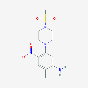 molecular formula C12H18N4O4S B4070335 2-methyl-5-[4-(methylsulfonyl)-1-piperazinyl]-4-nitroaniline 