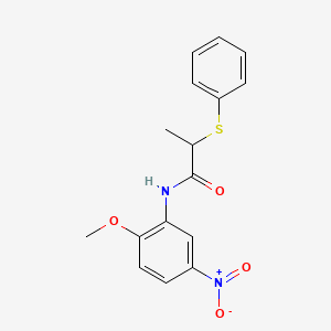 molecular formula C16H16N2O4S B4070361 N-(2-methoxy-5-nitrophenyl)-2-(phenylthio)propanamide 