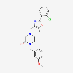 4-{[2-(2-chlorophenyl)-5-methyl-1,3-oxazol-4-yl]methyl}-1-(3-methoxybenzyl)-2-piperazinone