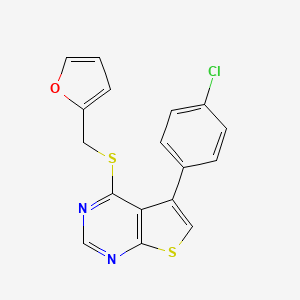 molecular formula C17H11ClN2OS2 B4070380 5-(4-chlorophenyl)-4-[(2-furylmethyl)thio]thieno[2,3-d]pyrimidine 