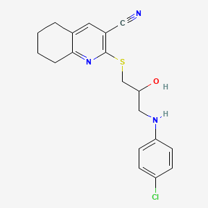 molecular formula C19H20ClN3OS B4070391 2-({3-[(4-chlorophenyl)amino]-2-hydroxypropyl}thio)-5,6,7,8-tetrahydro-3-quinolinecarbonitrile 