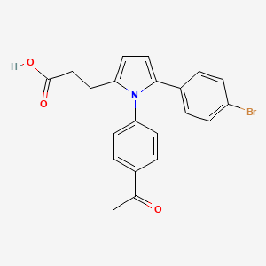 molecular formula C21H18BrNO3 B4070395 3-[1-(4-acetylphenyl)-5-(4-bromophenyl)-1H-pyrrol-2-yl]propanoic acid 