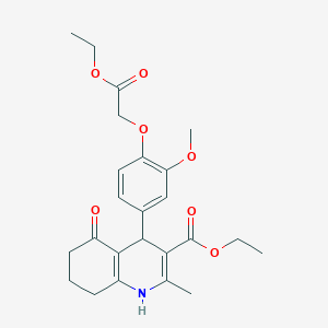 molecular formula C24H29NO7 B4070404 ethyl 4-[4-(2-ethoxy-2-oxoethoxy)-3-methoxyphenyl]-2-methyl-5-oxo-1,4,5,6,7,8-hexahydro-3-quinolinecarboxylate 