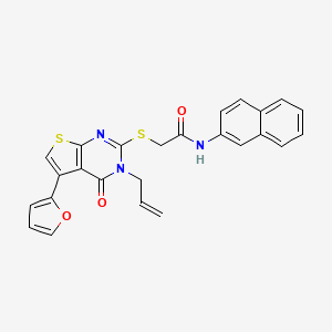 molecular formula C25H19N3O3S2 B4070407 2-{[3-allyl-5-(2-furyl)-4-oxo-3,4-dihydrothieno[2,3-d]pyrimidin-2-yl]thio}-N-2-naphthylacetamide 