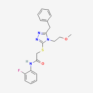 molecular formula C20H21FN4O2S B4070412 2-{[5-benzyl-4-(2-methoxyethyl)-4H-1,2,4-triazol-3-yl]thio}-N-(2-fluorophenyl)acetamide 