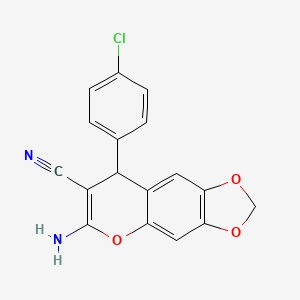 molecular formula C17H11ClN2O3 B4070433 6-amino-8-(4-chlorophenyl)-8H-[1,3]dioxolo[4,5-g]chromene-7-carbonitrile 