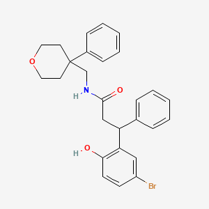 3-(5-bromo-2-hydroxyphenyl)-3-phenyl-N-[(4-phenyltetrahydro-2H-pyran-4-yl)methyl]propanamide