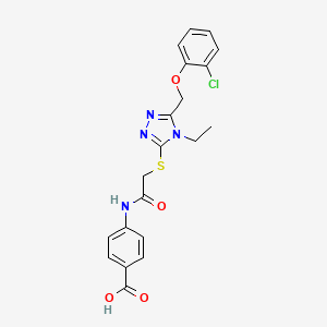 molecular formula C20H19ClN4O4S B4070438 4-{[({5-[(2-chlorophenoxy)methyl]-4-ethyl-4H-1,2,4-triazol-3-yl}thio)acetyl]amino}benzoic acid 