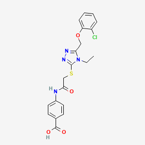 molecular formula C20H19ClN4O4S B4070438 4-{[({5-[(2-chlorophenoxy)methyl]-4-ethyl-4H-1,2,4-triazol-3-yl}sulfanyl)acetyl]amino}benzoic acid 