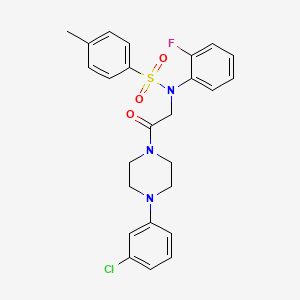 molecular formula C25H25ClFN3O3S B4070453 N-{2-[4-(3-Chloro-phenyl)-piperazin-1-yl]-2-oxo-ethyl}-N-(2-fluoro-phenyl)-4-methyl-benzenesulfonamide 