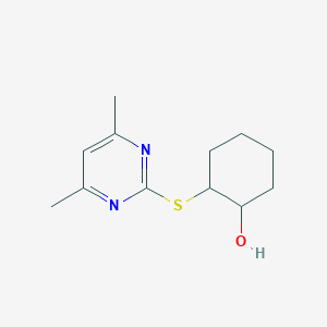 molecular formula C12H18N2OS B4070454 2-[(4,6-dimethyl-2-pyrimidinyl)thio]cyclohexanol 