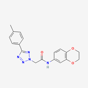 molecular formula C18H17N5O3 B4070463 N-(2,3-dihydro-1,4-benzodioxin-6-yl)-2-[5-(4-methylphenyl)-2H-tetrazol-2-yl]acetamide 