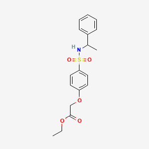 molecular formula C18H21NO5S B4070471 ethyl (4-{[(1-phenylethyl)amino]sulfonyl}phenoxy)acetate 