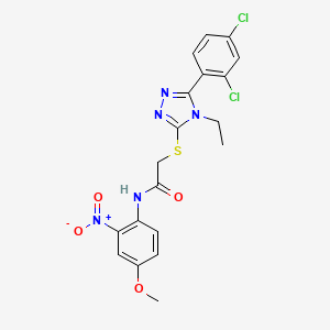molecular formula C19H17Cl2N5O4S B4070483 2-{[5-(2,4-dichlorophenyl)-4-ethyl-4H-1,2,4-triazol-3-yl]thio}-N-(4-methoxy-2-nitrophenyl)acetamide 