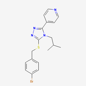 molecular formula C18H19BrN4S B4070488 4-{5-[(4-bromobenzyl)thio]-4-isobutyl-4H-1,2,4-triazol-3-yl}pyridine 