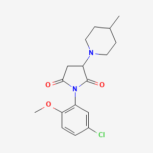 molecular formula C17H21ClN2O3 B4070523 1-(5-chloro-2-methoxyphenyl)-3-(4-methyl-1-piperidinyl)-2,5-pyrrolidinedione 