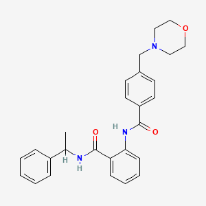 molecular formula C27H29N3O3 B4070554 2-{[4-(4-morpholinylmethyl)benzoyl]amino}-N-(1-phenylethyl)benzamide 