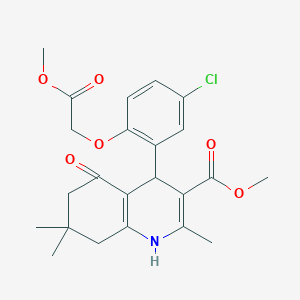 molecular formula C23H26ClNO6 B4070556 methyl 4-[5-chloro-2-(2-methoxy-2-oxoethoxy)phenyl]-2,7,7-trimethyl-5-oxo-1,4,5,6,7,8-hexahydro-3-quinolinecarboxylate 