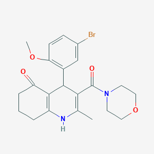 molecular formula C22H25BrN2O4 B4070560 4-(5-bromo-2-methoxyphenyl)-2-methyl-3-(4-morpholinylcarbonyl)-4,6,7,8-tetrahydro-5(1H)-quinolinone 