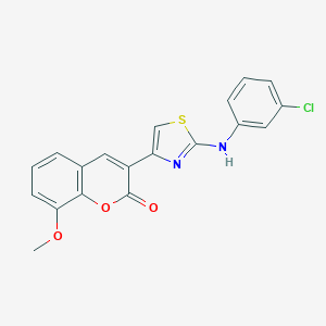 molecular formula C19H13ClN2O3S B407060 3-[2-(3-chloroanilino)-1,3-thiazol-4-yl]-8-methoxy-2H-chromen-2-one 