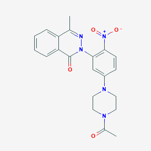 molecular formula C21H21N5O4 B4070605 2-[5-(4-acetyl-1-piperazinyl)-2-nitrophenyl]-4-methyl-1(2H)-phthalazinone 