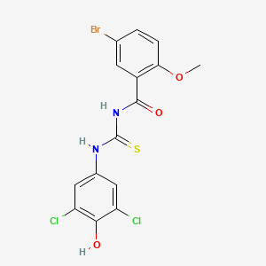 molecular formula C15H11BrCl2N2O3S B4070614 5-bromo-N-{[(3,5-dichloro-4-hydroxyphenyl)amino]carbonothioyl}-2-methoxybenzamide 