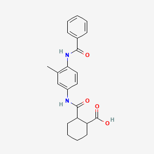 molecular formula C22H24N2O4 B4070619 2-({[4-(benzoylamino)-3-methylphenyl]amino}carbonyl)cyclohexanecarboxylic acid 