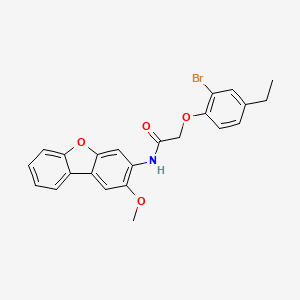 molecular formula C23H20BrNO4 B4070698 2-(2-bromo-4-ethylphenoxy)-N-(2-methoxydibenzo[b,d]furan-3-yl)acetamide 