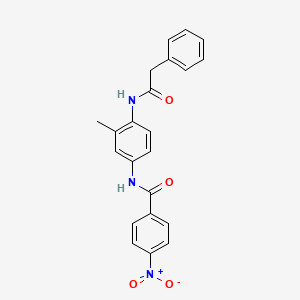molecular formula C22H19N3O4 B4070702 N-{3-methyl-4-[(phenylacetyl)amino]phenyl}-4-nitrobenzamide 