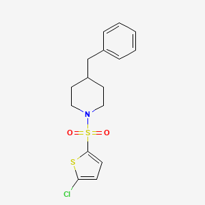 molecular formula C16H18ClNO2S2 B4070708 4-benzyl-1-[(5-chloro-2-thienyl)sulfonyl]piperidine 
