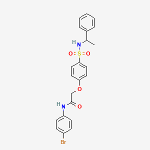molecular formula C22H21BrN2O4S B4070717 N-(4-bromophenyl)-2-(4-{[(1-phenylethyl)amino]sulfonyl}phenoxy)acetamide 