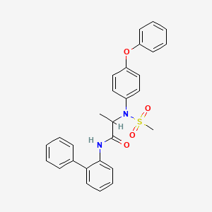 molecular formula C28H26N2O4S B4070722 N~1~-2-biphenylyl-N~2~-(methylsulfonyl)-N~2~-(4-phenoxyphenyl)alaninamide 