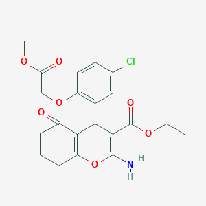 molecular formula C21H22ClNO7 B4070727 ethyl 2-amino-4-[5-chloro-2-(2-methoxy-2-oxoethoxy)phenyl]-5-oxo-5,6,7,8-tetrahydro-4H-chromene-3-carboxylate 