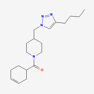 molecular formula C19H30N4O B4070746 4-[(4-butyl-1H-1,2,3-triazol-1-yl)methyl]-1-(cyclohex-3-en-1-ylcarbonyl)piperidine 