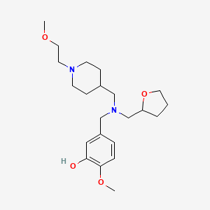 molecular formula C22H36N2O4 B4070763 2-methoxy-5-{[{[1-(2-methoxyethyl)-4-piperidinyl]methyl}(tetrahydro-2-furanylmethyl)amino]methyl}phenol 