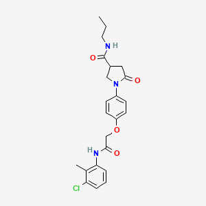 molecular formula C23H26ClN3O4 B4070794 1-(4-{2-[(3-chloro-2-methylphenyl)amino]-2-oxoethoxy}phenyl)-5-oxo-N-propyl-3-pyrrolidinecarboxamide 