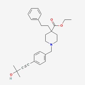 molecular formula C28H35NO3 B4070805 ethyl 1-[4-(3-hydroxy-3-methyl-1-butyn-1-yl)benzyl]-4-(2-phenylethyl)-4-piperidinecarboxylate 