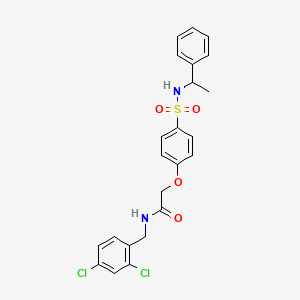 molecular formula C23H22Cl2N2O4S B4070808 N-(2,4-dichlorobenzyl)-2-(4-{[(1-phenylethyl)amino]sulfonyl}phenoxy)acetamide 